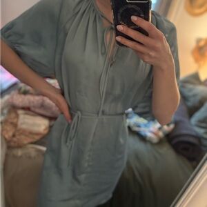 H&M Dusty Blue Satin Mini Dress